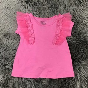 First Impressions | Infant Girl's T-shirt | Pink | Ruffle | 3-6 Months